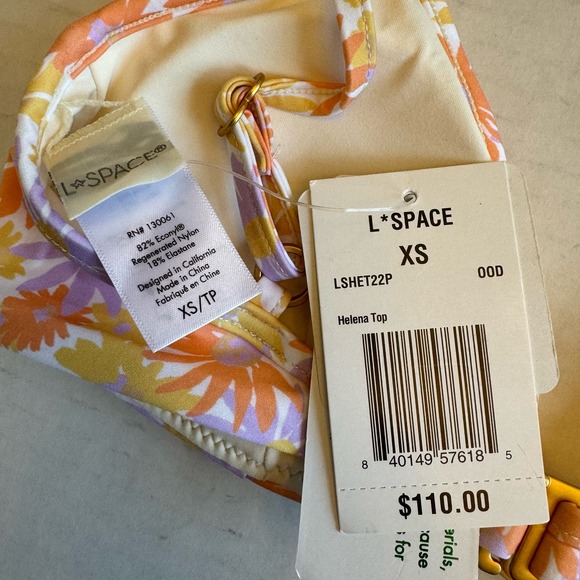 L*Space Helena Triangle Top in Oopsie Daisy NWT Size XS - Picture 7 of 7